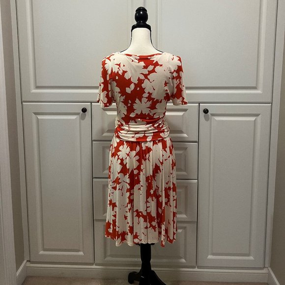 NWT Anthropologie Maeve Summer Breeze orange and white floral hook front dress - Picture 5 of 7
